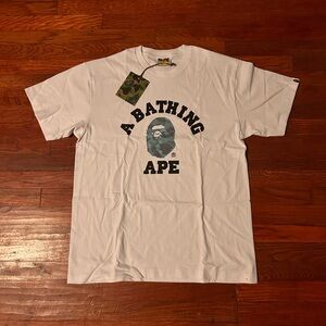 BAPE Camo College Tee White/Baby Blue